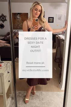 Looking for a sexy date night dress? My date night outfit has got you covered - from slip dresses to leather dresses and more! Outfit Ideas For Winter, Date Night Outfit Ideas, Night Outfit Ideas, Date Night Dress, Fall Wedding Guest Dress