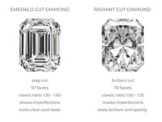 three different types of diamond cut diamonds