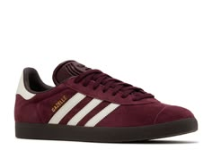 Gazelle 'Maroon Gum' - Adidas - IG4990 - maroon/chalk white/gum | Flight Club Red Adidas Shoes, Maroon Shoes, Red Color Combinations, Cherry Red Color, Prom Dress Shoes, Preppy Shoes, Flight Club, Adidas Shoes Women, Hype Shoes