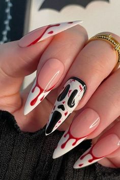 Cute Halloween Nails, Halloween Nail Designs, Halloween Nail Art, Funky Nails, Pretty Acrylic Nails