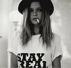 "Stay Real T-shirt Cool Casual Tumblr Grunge Tee AVAILABLE SIZES: S,M,L,XL,2XL,3XL COLOR: WHITE, BLACK, HEATHER GREY CONDITION: BRAND NEW T-SHIRT SPECS : 100% high quality pre-shrunk cotton (165 g/m2) jersey). Taped neck and shoulders, twin needle stitching, seamless collar. PRINT: Highest quality print - not cheap \"iron-on\" transfers! MEASUREMENTS : width - armpit to armpit ; length - the body length is measured in a straight line from the highest point of the shoulder at the join of the coll Grunge Tee, Stay Real, Grunge Style, White Tee, Black Print, Shirt Design, Celebrity Style, Fashion Photography, Adult Outfits