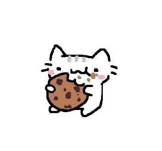 an image of a cat eating a cookie