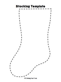 a stocking template is shown in black and white