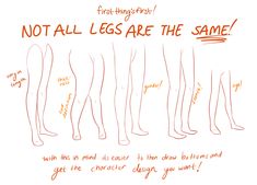 the legs are drawn in different ways