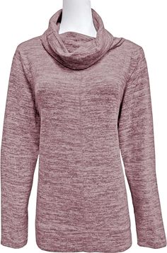 Crafted from a soft and cozy brushed heather fabric, this ladies' top features a relaxed cowl neck that drapes beautifully for a chic, laid-back look. The side slits and droptail hem add a touch of modern flair while providing an easy, flattering fit. Made from a blend of polyester, viscose, and elastane, this sweater offers just the right amount of stretch, making it an ideal choice for lounging at home or stepping out in style. Ladies Top, Stepping Out, Cowl Neck Sweater, Cowl Neck, Neck Sweater, Women's Shoes, Apparel Accessories, At Home, Women Accessories