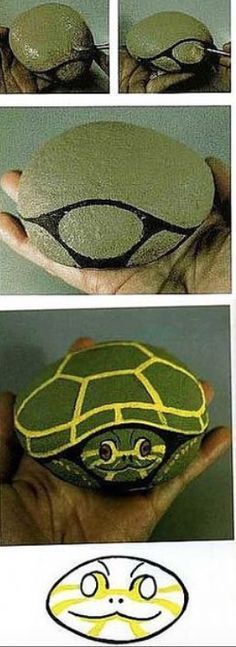 an image of a turtle that is in the process of being painted