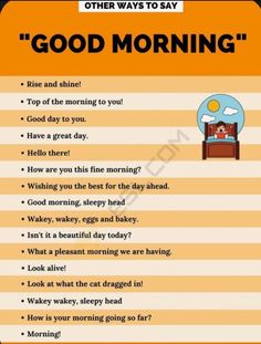 a poster with the words good morning on it