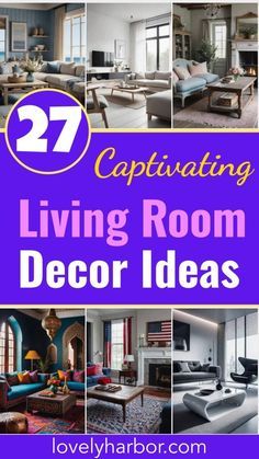 living room decorating ideas with the title captivating living room decor ideas overlayed