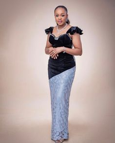 Beautiful silver lace mixed with velvet for that your upcoming occasion or event, suitable to engagement, African wedding party, bridesmaids outfits, engagement ceremony, owanbe, Nigerian wedding party etc. Kindly send in your measurements for a perfect fit. Dress Length Bust Waist Shoulder to navel Hips Shoulder to knee Back/shoulder Happy shopping 🛍. Elegant Black Evening Dress For Wedding Guest, Elegant Lace Dress For Prom Season Party, Lace Evening Dress For Wedding, Velvet Evening Dress For Gala During Prom Season, Velvet Evening Dress For Prom Season Gala, Velvet Evening Dress For Gala And Prom Season, Glamorous Velvet Prom Dress, Glamorous Velvet Prom Evening Dress, Elegant Evening Lace Gown