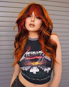 Pumpkin Spice Hair, Luxe Logo, Color Block Hair, Red Balayage Hair, Red Balayage, Edgy Hair, Hair Color And Cut, Hair Dye Colors, Red Hair Color