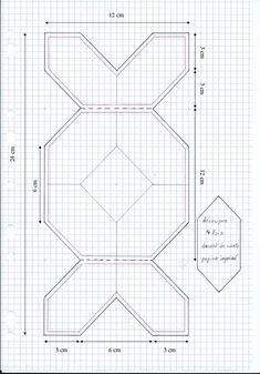 a drawing of an octagonal design with the top half cut out and the bottom half drawn