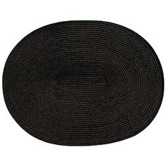 black braided rug on white background with clipping for text or image to be added