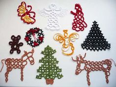 several different types of beaded christmas tree ornaments