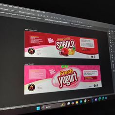 two candy bar wrappers are displayed on a computer screen