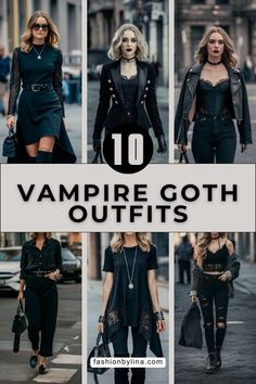 Modern Witch Outfit Aesthetic, Goth Dress Aesthetic, Vampire Clothing Aesthetic, Vamp Style Outfits, Professional Goth Work Outfits, Casual Vampire Outfits, Business Athleisure, Modern Vampire Outfit, Vampire Aesthetic Outfit