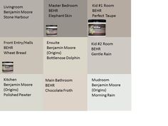 the names of different types of paint colors and their labels are shown in this image