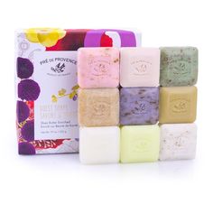 Buy the European Soaps 9 Pack Gift Box at Michaels. com. These guest soaps have clean, herb smelling scents - a great way to sample and find your favorite Pre de Provence scent. Fresh and fragrant, beautifully packaged guest soaps set that leaves skin feeling soft and silky. These guest soaps have clean, herb smelling scents - a great way to sample and find your favorite Pre de Provence scent. This gift set contains scents of rose petal, coconut, milk, lavender, verbena, honey almond, white gard French Soap, Sugar Scrub Diy, Soap Gift Set, Crabtree & Evelyn, Diy Scrub, Luxury Soap, Bath Soap, Soap Gift, Luxury Gift Box