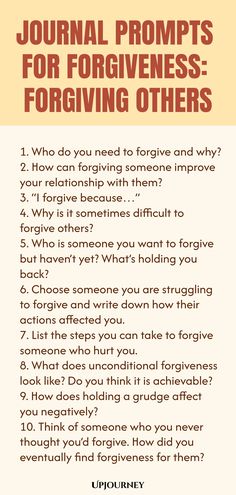 a poster with the words, journal prompts for forgiveness and other things to do