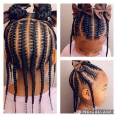 Braids Toddler Girl, Natural Hair Braid Styles For Kids, Natural Cornrow Hairstyles For Kids, Toddler Cornrow Styles, Kids Cornrow Hairstyles Natural Hair, Toddler Braid Styles, Cute Cornrows