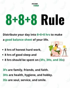 Set the time our daily routine and mindset... The 8+8+8 Rule, 8 8 8 Rule, Best Self Help Books, Louise Hay, Skills To Learn