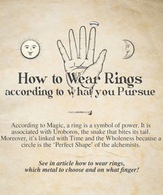 Wear Rings, How To Wear Rings, Wiccan Witch, Magick Spells, Witch Spell