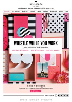 the website for kate spade's blog, whistle while you work