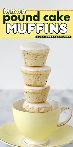 These best lemon pound cake muffins are the perfect treats for your Mother's Day brunch recipes! This easy muffin recipe makes sweet little lemon muffins that are moist and flavorful. Delicious with or without poppy seeds. Try it! Muffin Recipes Lemon Poppyseed, Ww Lemon Muffins, Poppy Lemon Muffins, Healthy Lemon Poppyseed Muffins, Pound Cake Muffins, Skinnytaste Lemon Poppyseed Cupcakes, Tea Party Menu, Muffin Flavors, Easy Brunch Recipes