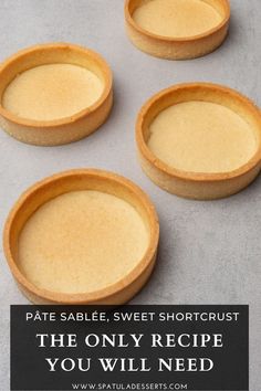 the only recipe you will need to make pie crusts for pies or cupcakes