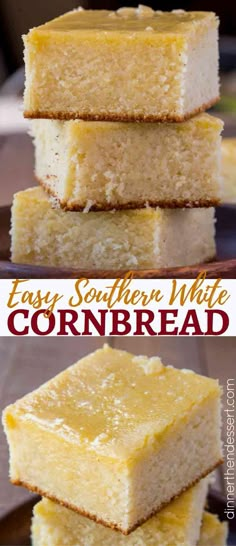 easy southern white cornbread cake recipe that is low in sugar and has only three ingredients