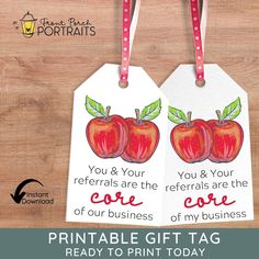 two tags with the words, you & your referals are the core of our business