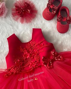 Red Tutu Dress, Red Baby Dress, Woman Costumes, Red Embroidered Dress, Red Tutu, Red Baby, Most Beautiful Dresses, Handmade Dress, Dress Handmade