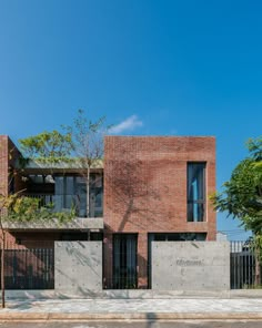 the building is made out of red bricks