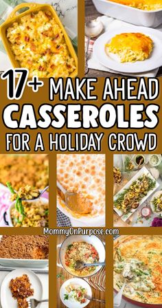 Work Party Food - Make Ahead Casseroles For A Holiday Crowd Thanksgiving Casseroles, Make Ahead Thanksgiving, Thanksgiving Casserole Recipes, Make Ahead Casseroles, Christmas Casserole, Thanksgiving Casserole, Thanksgiving Potluck, Thanksgiving Food Sides, Best Thanksgiving Recipes