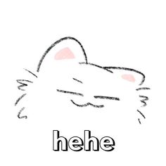 a drawing of a cat with the word hello written below it