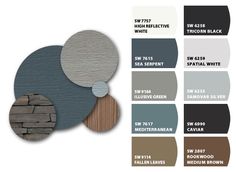 the color scheme is shown with different shades of gray, brown, and white paint