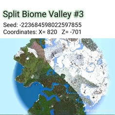 an image of a map with the text split biome valley 3 seed - 22389