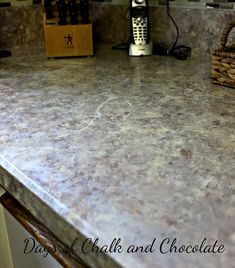 a counter top with the words painted counters and months later