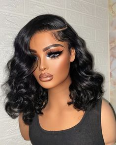 Jet Black Side Part, Side Part Bob Wig, Cutest Hairstyles, Home Hair Salons, Custom Signature, Bob Lace Front Wigs, Hair Braid Videos, Natural Wigs