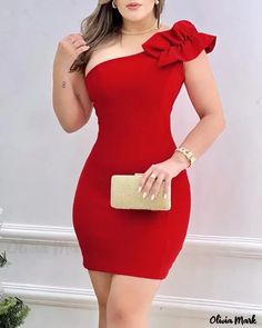 Color: red, Size: M Classy Short Dresses, Mini Party Dress, Dinner Dress Classy, Formal Party Dress, فستان سهرة, Dress Classy, Dinner Dress, Elegant Red, Club Outfits