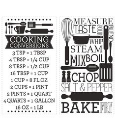 a poster with the instructions for cooking and baking