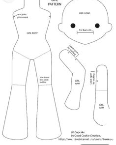 the paper doll is showing how to make it's pants and top with measurements