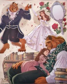 an image of beauty and the beast characters