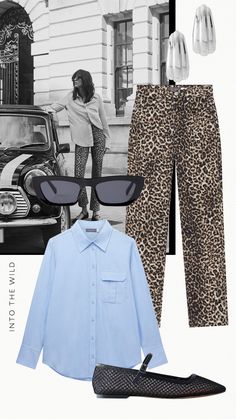 Leopard Skirt Outfit Work, Animal Print Office Outfit, Spring Outfit Ideas 2024, How To Style Leopard Pants, Leopard Print Jeans Outfit Street Style, Green Leopard Sweater Outfit, Fall Straight Leg Leopard Print Pants, Animal Print Pants Outfit 2024, Leopard Jeans Outfit 2024