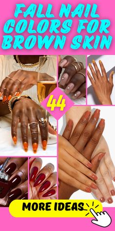 15 Chic Fall Nail Colors for Brown Skin Subtle Nail Colors, Dark Skin Nail Polish, Navy Nails, Elegant Manicure