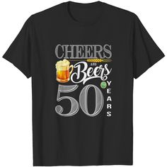 50th Birthday Shirt Cheers And Beers To 50 Years T-shirt Beer Birthday Party, 50th Birthday Shirts, I Love Jesus, Beer Birthday, Happy 50th, Happy 50th Birthday, Love Jesus, Navy Fashion, Birthday Shirt