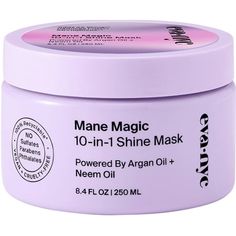 Achieve magically perfect hair with a glassy, mirror-like shine. Eva NYC's Mane Magic 10-in-1 Shine Mask's is a hair mask with a moisturizing formula. It is clinically proven to instantly add 2X the shine** and deliver 24-hour frizz protection**, leaving you with super soft, smooth locks. It's 10 benefits in 1 magical mask. 1. 2X Shine** 2. Reduces Frizz** 3. Moisturizes 4. Reduces breakage** 5. Smooths 6. Softens 7. Revitalizes 8. Nourishes 9. Detangles 10. Healthy Look & Feel. *Clinically test Mane Magic, Healthy Look, Eva Nyc, Hair Repair Mask, Magic Hair, Neem Oil, Frizz Control, Deep Conditioner, Strong Hair