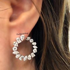 Multi Shape Lab Grown Diamond Earrings, 18k White Gold Earrings, Screw Back Engagement Earrings, Open Hoop Earrings, Women's Earrings Gift    ✹✹𝐖𝐞𝐥𝐜𝐨𝐦𝐞 𝐭𝐨 𝑻𝒉𝒆𝑩𝒂𝒏𝒅𝒔𝑺𝒉𝒐𝒑✹✹ ★ 𝑺𝒕𝒐𝒏𝒆𝒔 𝑫𝒆𝒕𝒂𝒊𝒍𝒔 ★ ● Stone Shape:- Pear Cut & Emerald Cut & Round Cut & Marquise Cut  ● Stone Type:- Simulated Diamond, Moissanite, Lab-Diamond & Natural Diamond ● Stone Size:- 4x3 mm & 4x3 mm & 3 mm & 4x2 mm  ● Color:- DEF ● Clarity: VVS-VS ● Cut Grade: Excellent ● Making Process: Handmade - Crafted by our experienced team ★ 𝑰𝒕𝒆𝒎 𝑫𝒆𝒕𝒂𝒊𝒍𝒔:- ☛ Metal Purity: Solid Gold (10KT, 14KT, 18KT); Silver(925 Sterling, 935 Argentium), 950 Platinum ☛ Metal Tone: Yellow, White, Rose ☛ Stamp/Hallmark: Yes ★ 𝑪𝒖𝒔𝒕𝒐𝒎𝒊𝒛𝒂𝒕𝒊𝒐𝒏:- ☛ Customized Design Jewelry. ☛ All cuts which you dream to Engagement Earrings, Open Hoop Earrings, Cvd Diamond, Expensive Jewelry, White Gold Earrings, Platinum Metal, Design Jewelry, Marquise Cut, Jewelry Earrings Hoops