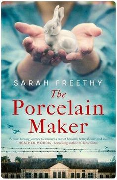 the book cover for the porcelain maker by sarah preethy, with an image of a hand holding a toy rabbit