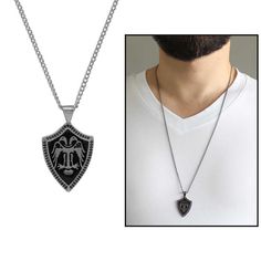 Men's Metal Accessory Chain Necklace Male Necklace, Metal Accessories, Chain Lengths, Pendant Necklaces, Black Color