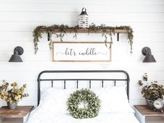 Lets Cuddle Sign | We should probably cuddle Sign | Lets Stay in Bed and Cuddle Sign | Farmhouse Style Above Bed Sign | Master Bedroom Sign Lets Stay In Bed, Decor Above Bed, Always Kiss Me Goodnight, You Are My Home, Above Bed Decor, Bedroom Signs, Farmhouse Bedroom Decor, Stay In Bed